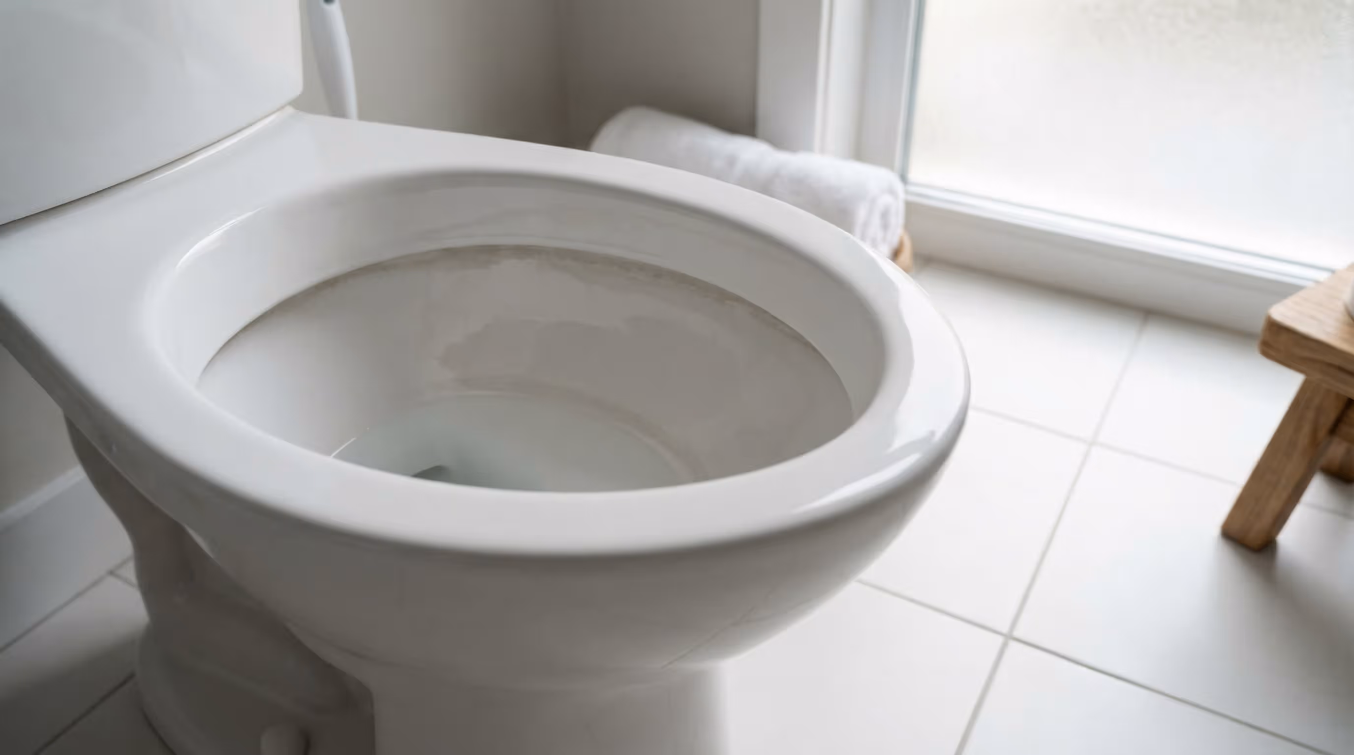 Vaso sanitário com nível de água baixo - problema comum em residências