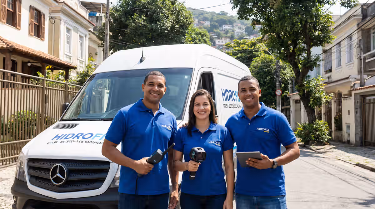 Equipe profissional de caça vazamento atendendo em Santa Catarina